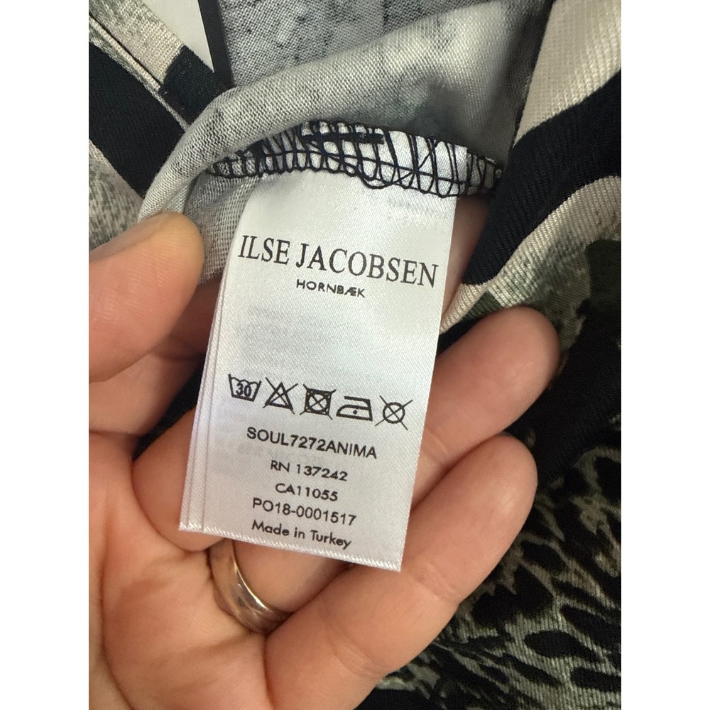 Ilse Jacobsen Green Mixed Animal Print V-Neck Long Sleeve Midi Dress S/M - Picture 6 of 9